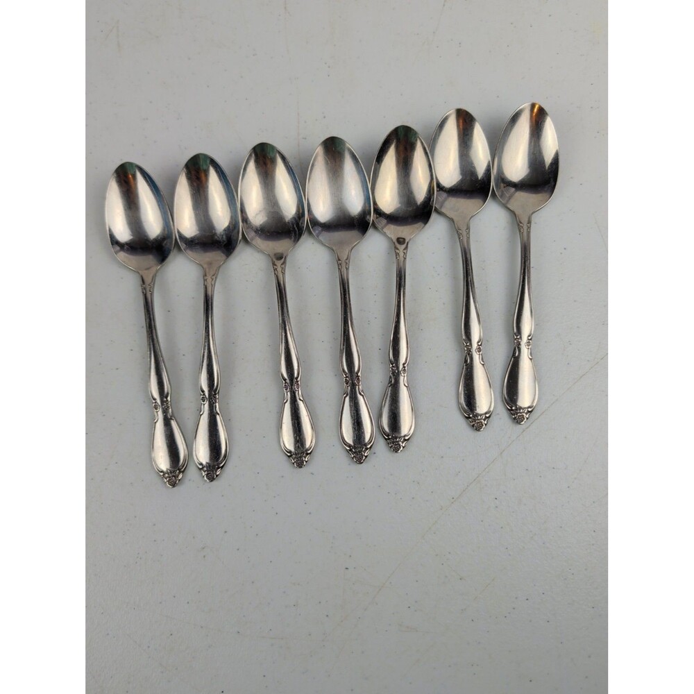 Oneida CHATELAINE Set of 7 Teaspoons 6" Community Stainless Flatware